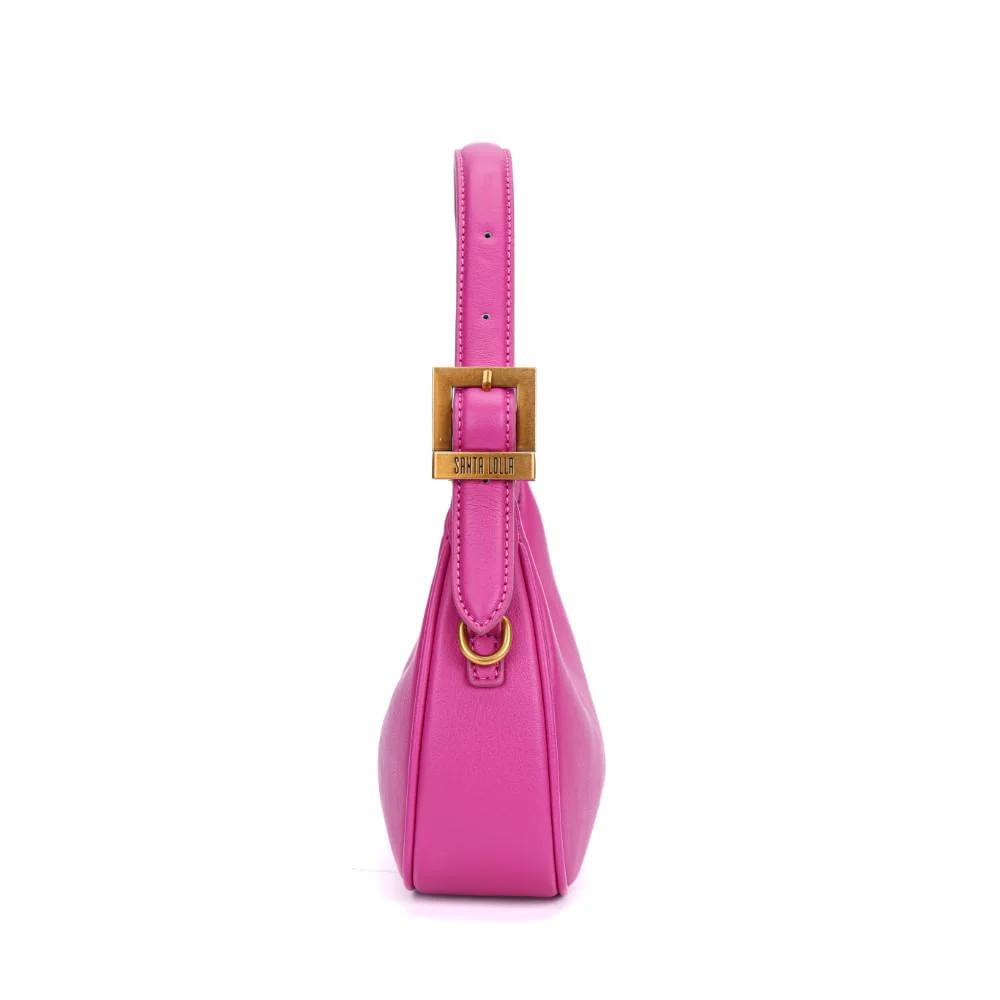 Bolsa Baguete Rosa Pink Meia Lua Alça Transversal - vista 4 de 7