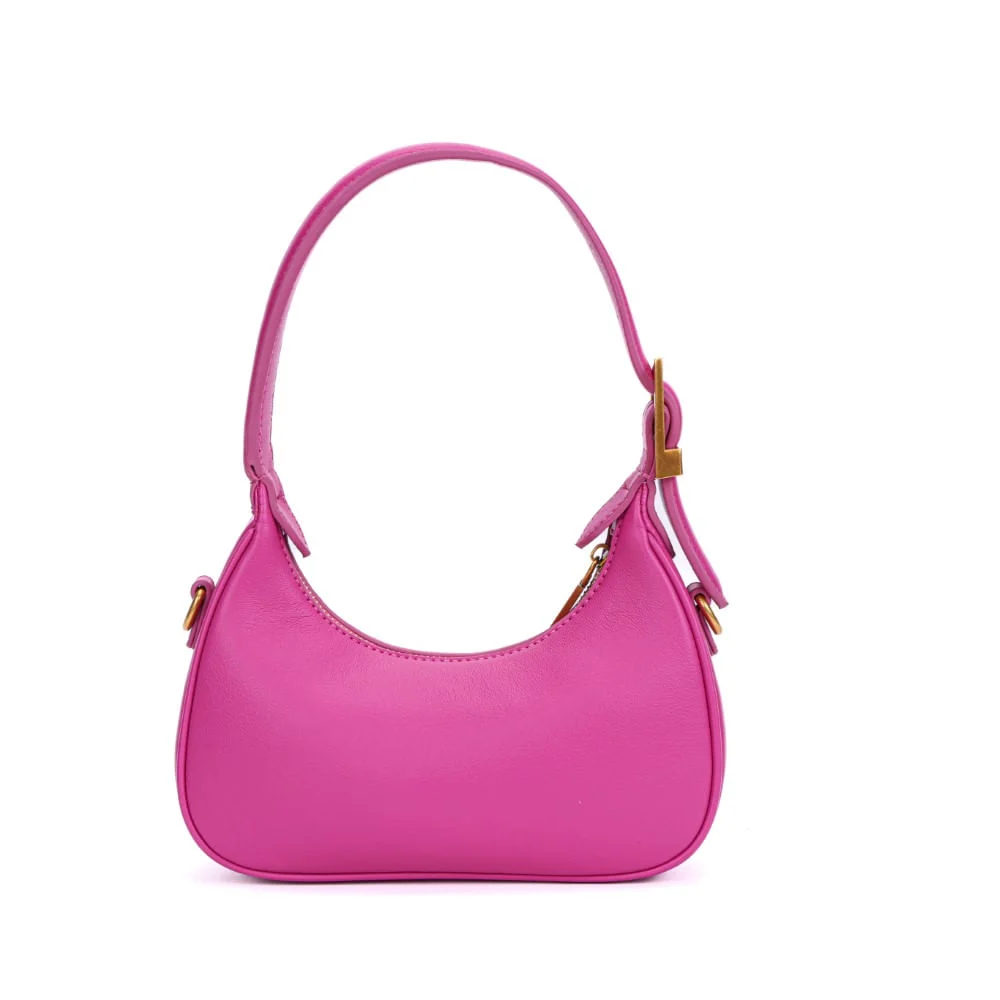 Bolsa Baguete Rosa Pink Meia Lua Alça Transversal - vista 5 de 7