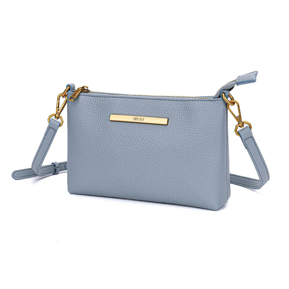 Bolsa Azul Quadrada Alça Fina Transversal - vista 3 de 7