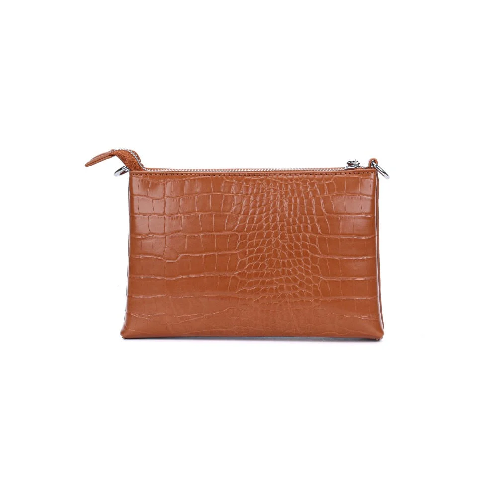 Bolsa Croco Marrom Alça Fina Transversal - vista 5 de 7
