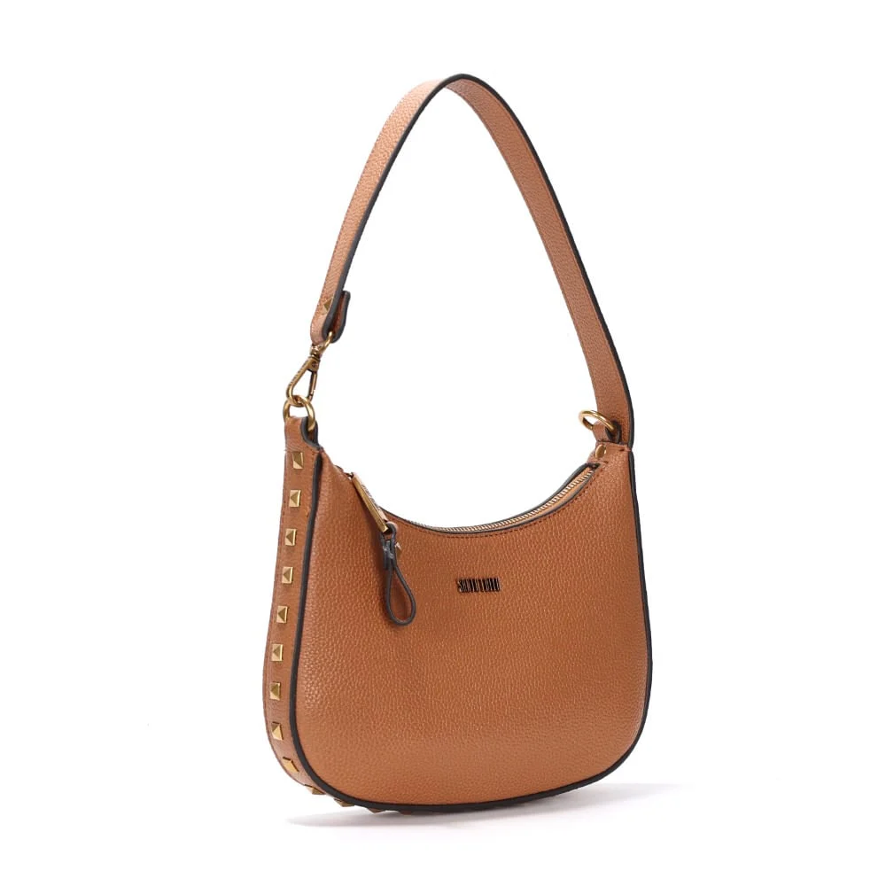 Bolsa Baguete Caramelo Spikes Alça Dupla Corrente - vista 2 de 3