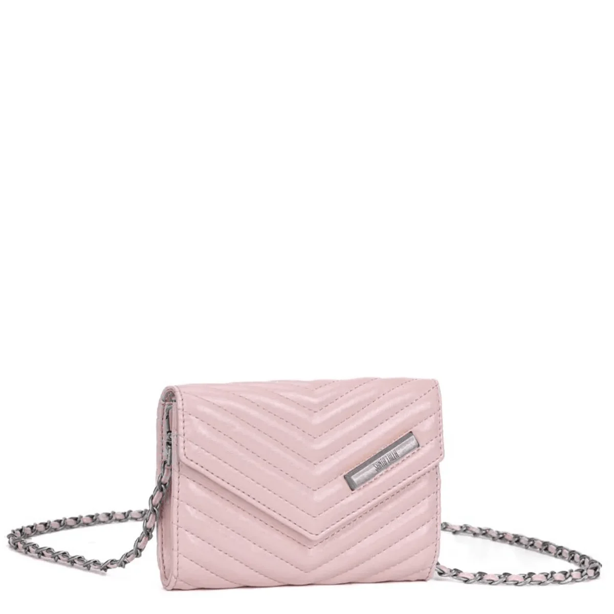 Bolsa Carteira Matelassê Rose Verniz Alça Corrente - vista 2 de 3