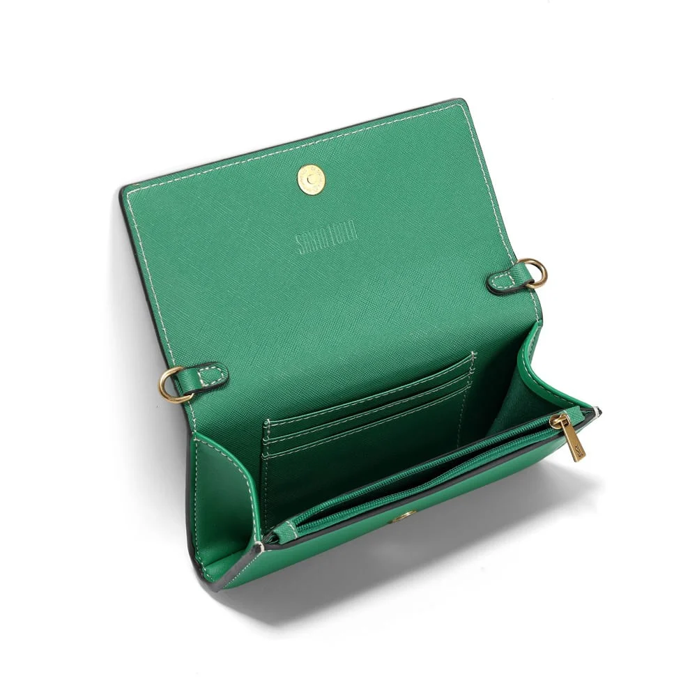 Bolsa Carteira Pequena Verde Esmeralda Alça de Ombro - vista 3 de 3