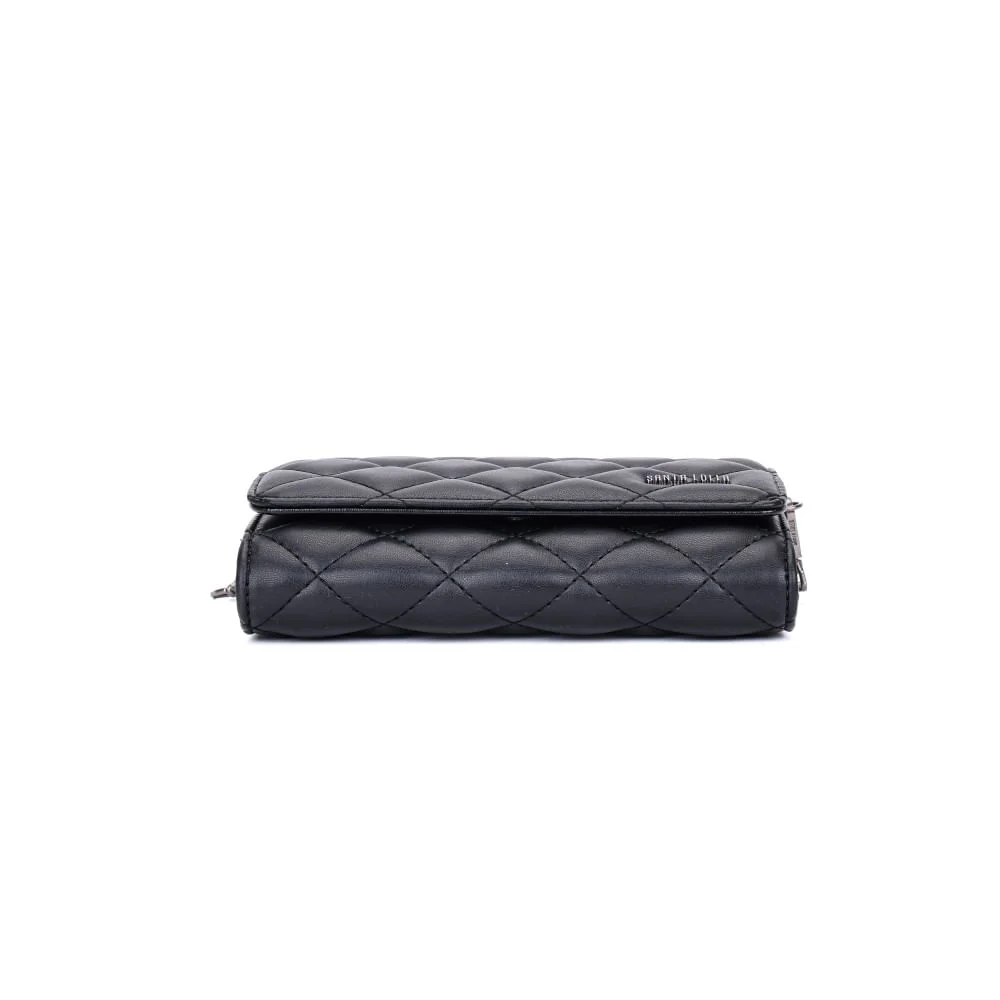 Bolsa Carteira Soft Preta Matelassê Alça Corrente - vista 6 de 7