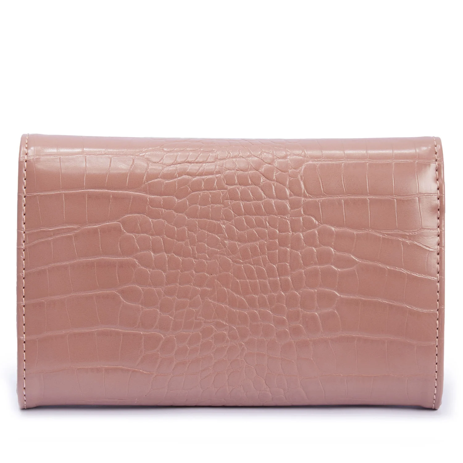Bolsa Carteira Rose Croco Alça Transversal - vista 5 de 7