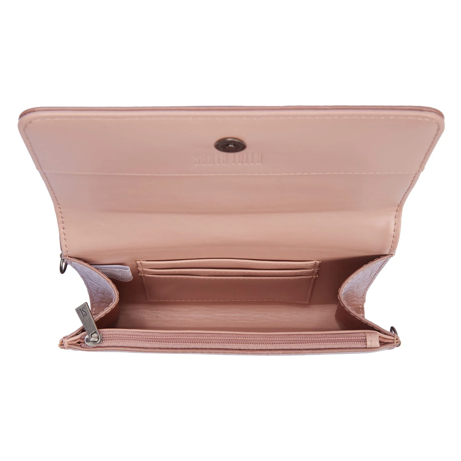 Bolsa Carteira Rose Croco Alça Transversal - vista 7 de 7