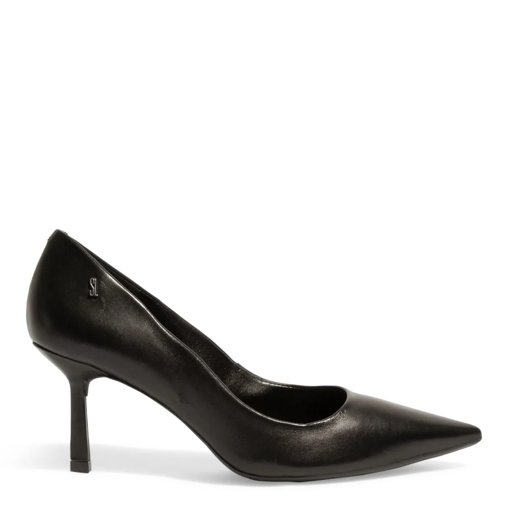 Scarpin Couro Nobre Soft Preto Salto Fino Médio - vista 1 de 3