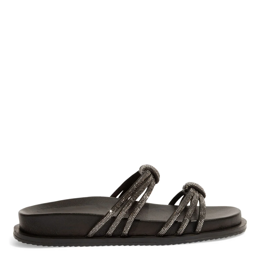 Papete Couro Confort Preto Strass - vista 1 de 5
