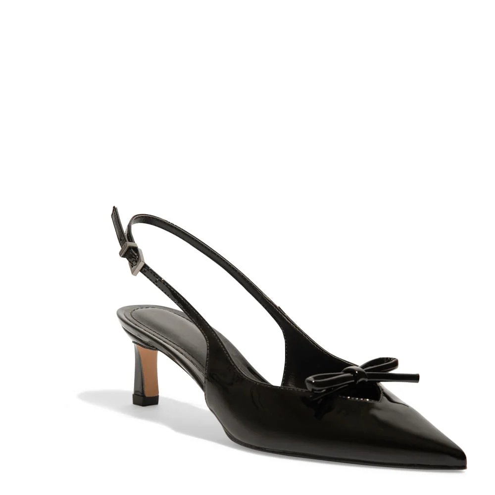 Scarpin Slingback Verniz Preto - vista 2 de 4