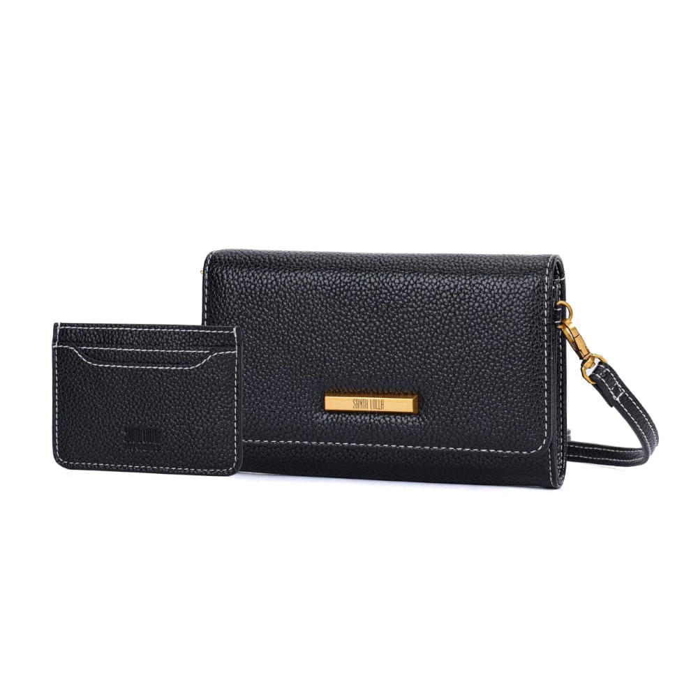 Kit Presente Bolsa Transversal e Porta Cartão Preto - vista 5 de 10