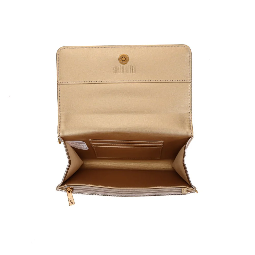 Kit Presente Bolsa Transversal e Porta Cartão Dourado Metalizado - vista 4 de 6
