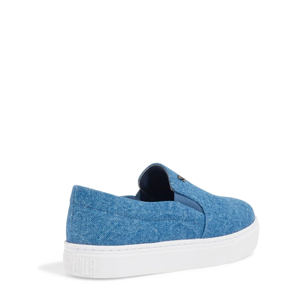Tênis Slip On Jeans Azul - vista 3 de 4