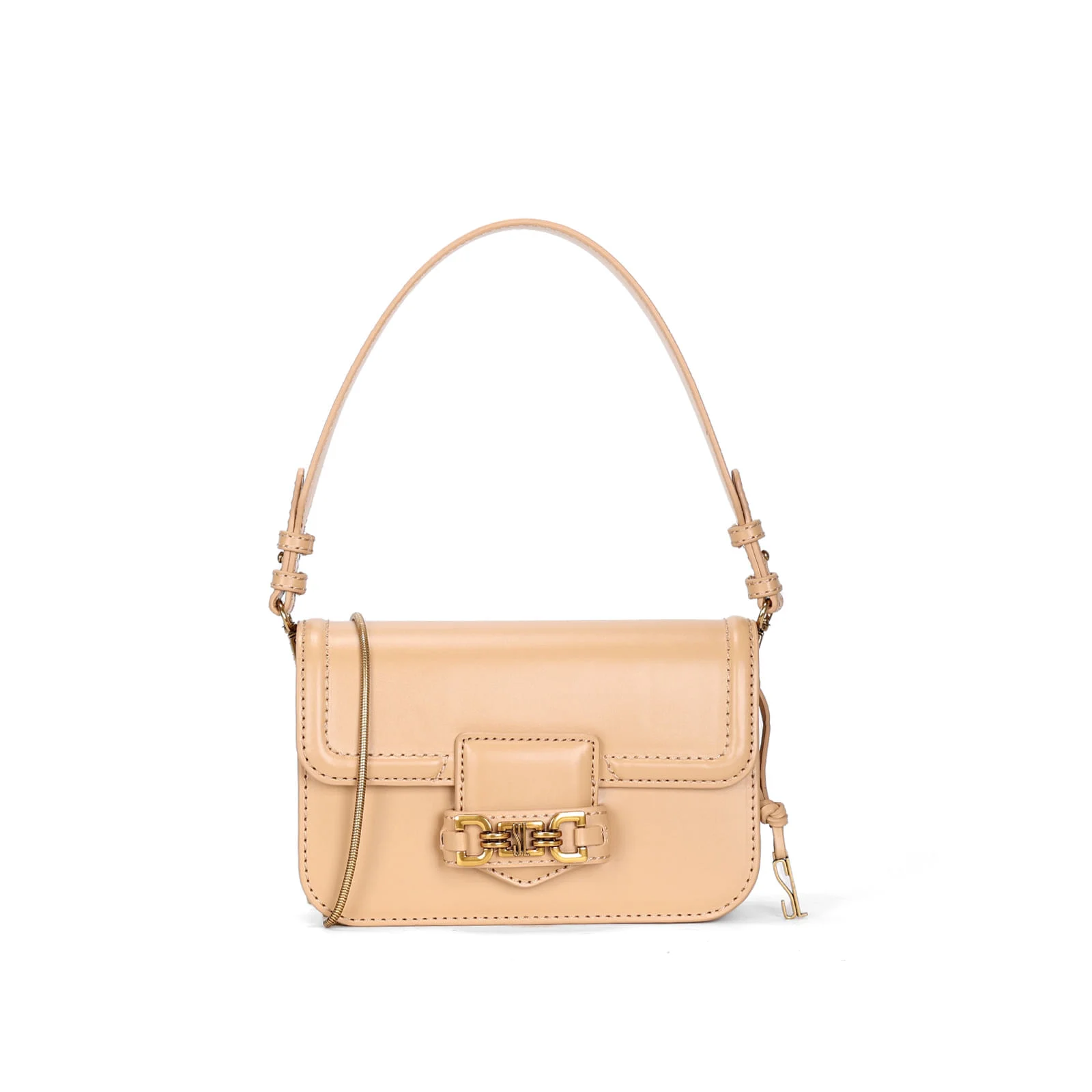 Bolsa Pequena Material Soft Bege Alça De Ombro - vista 3 de 5