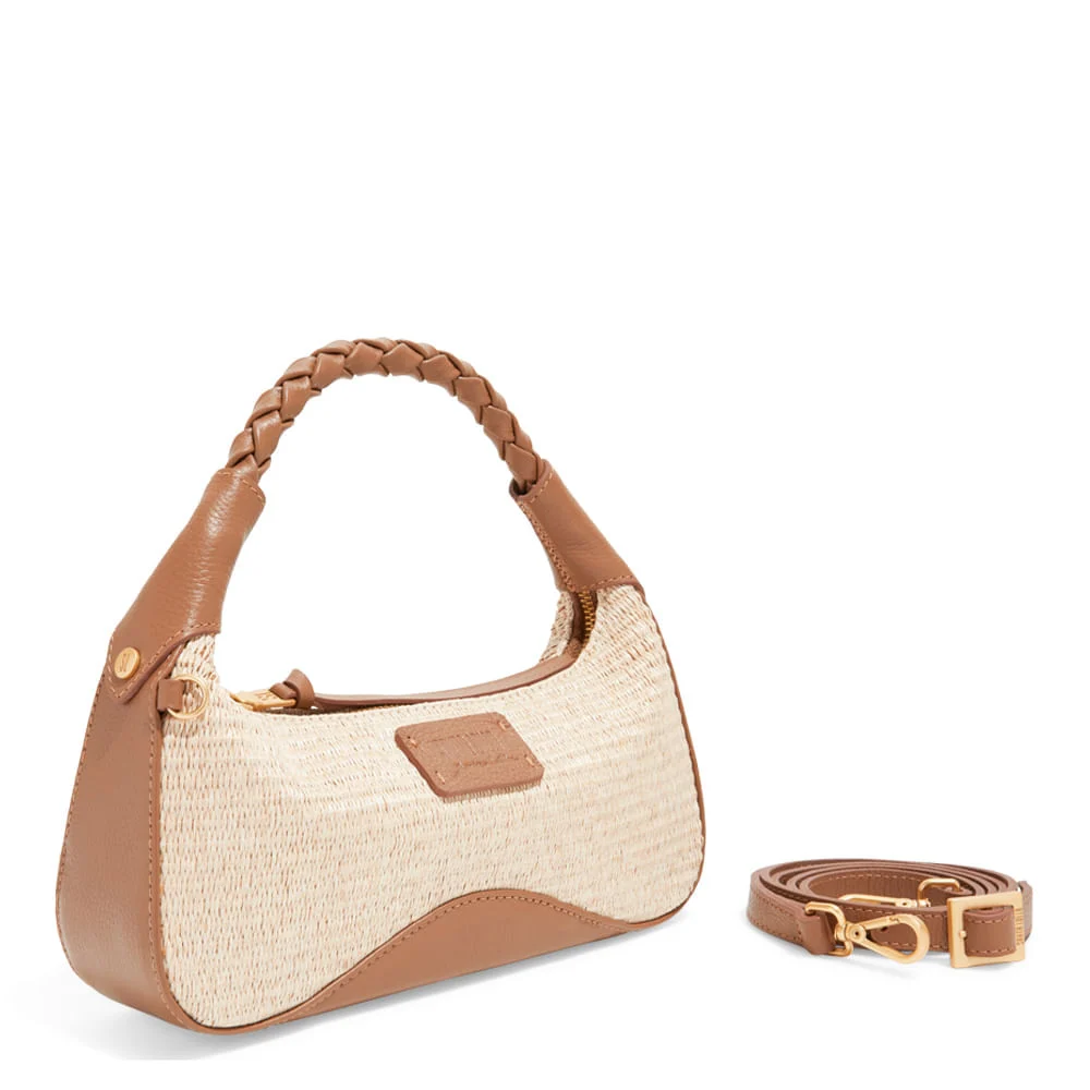 Bolsa Tramado Marrom Safari Duas Alças - vista 3 de 4