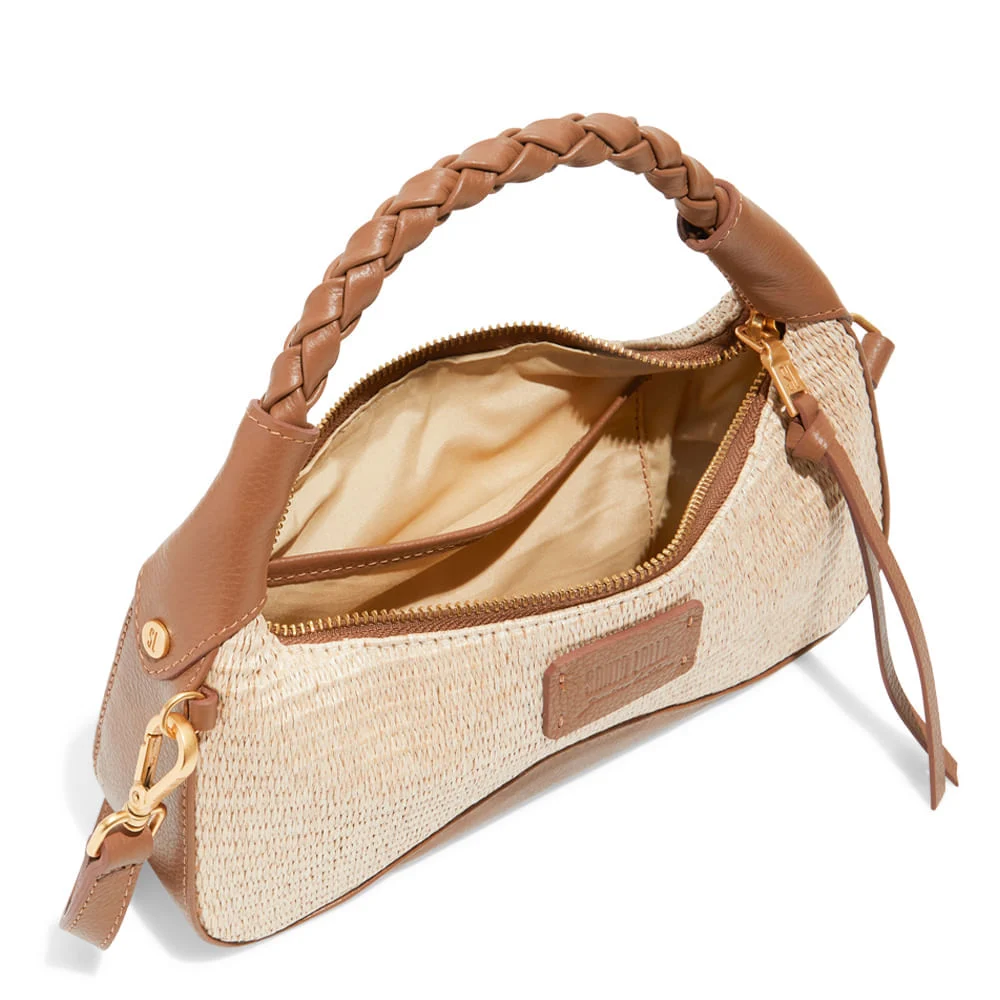 Bolsa Tramado Marrom Safari Duas Alças - vista 4 de 4