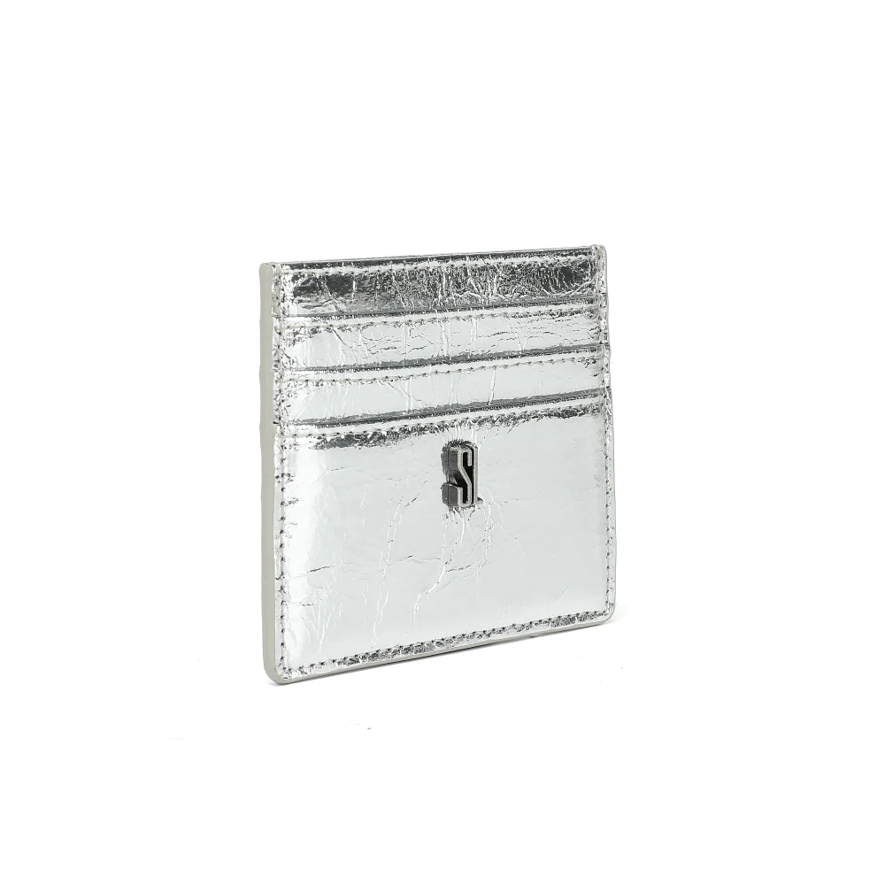Porta Cartão Material Metal Crinkle Prata - vista 2 de 3