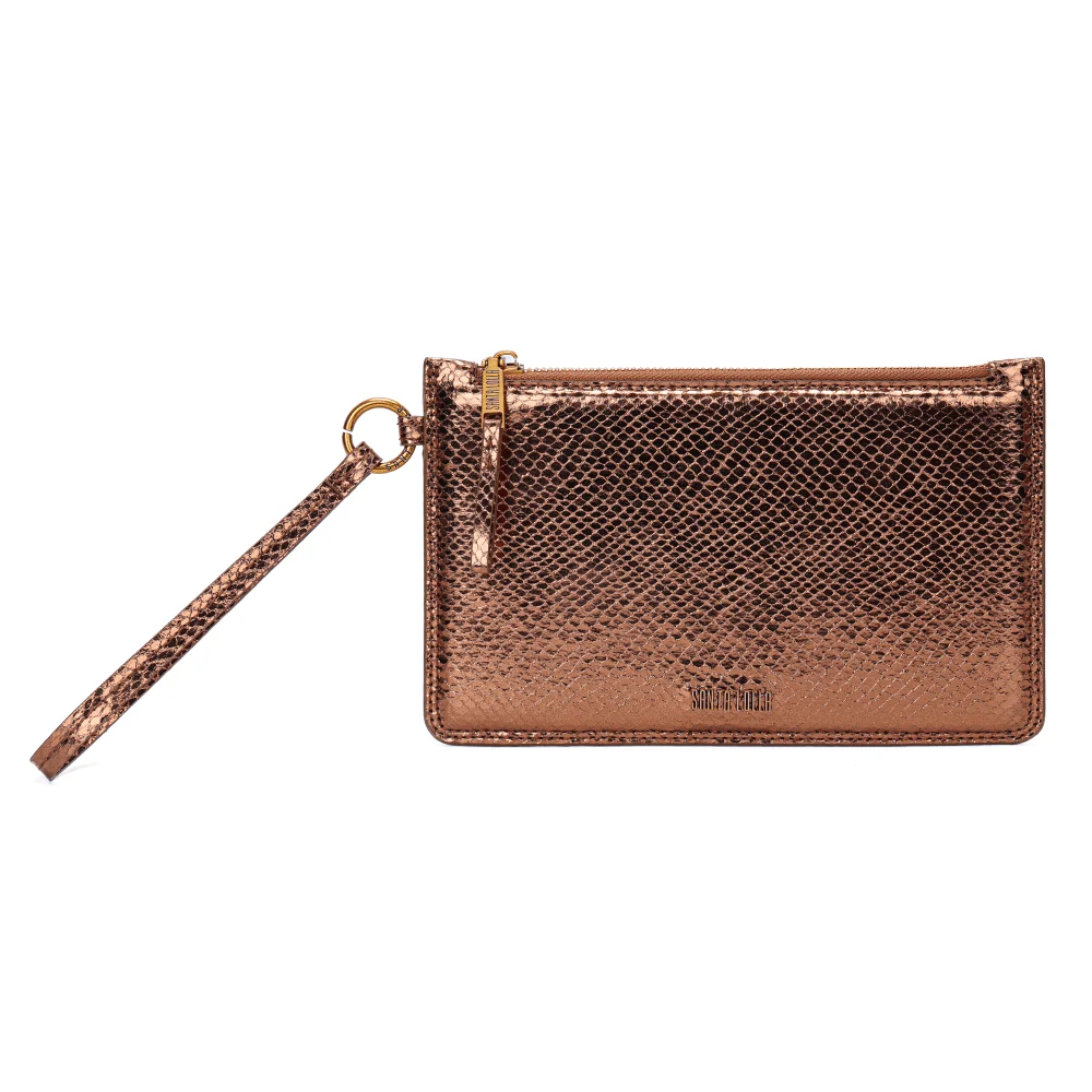 Clutch Cobre Metalizada Alça De Mão - vista 1 de 7