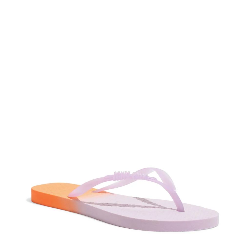 Chinelo Flip Flop Bicolor Lilás e Laranja - vista 2 de 4