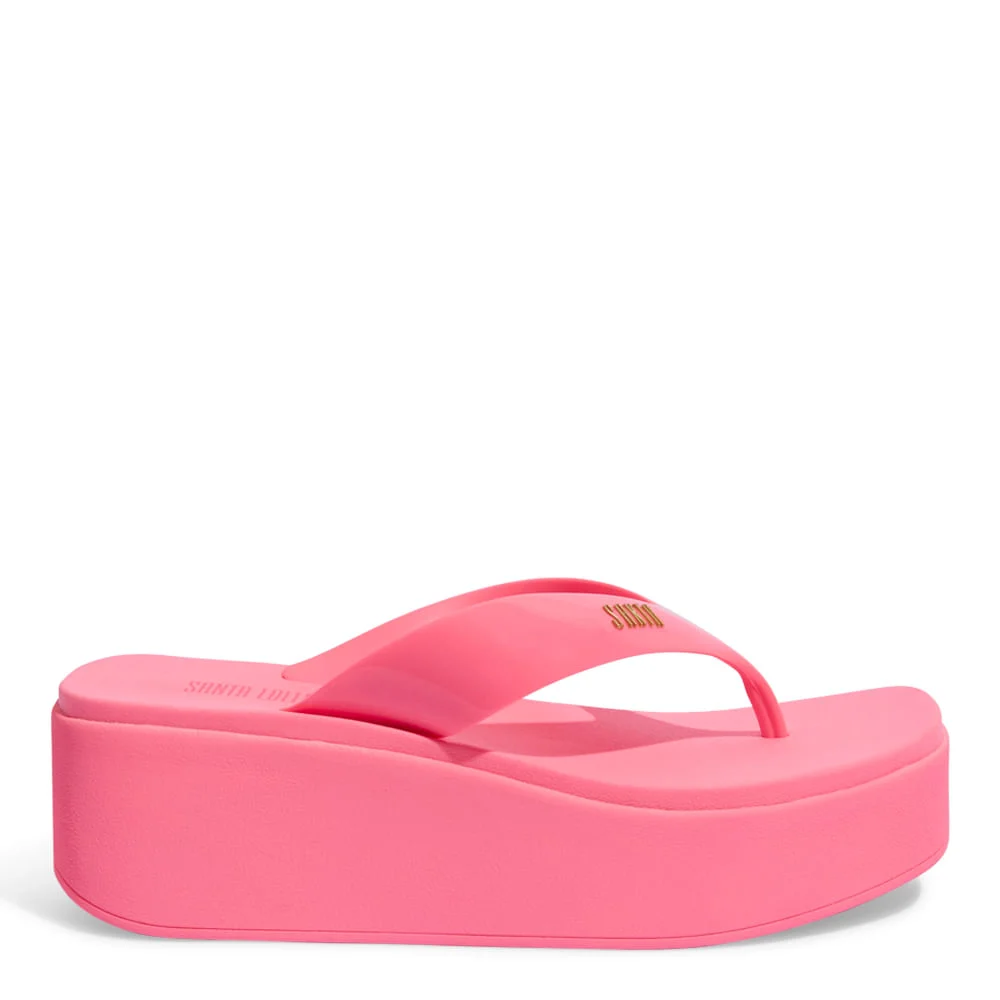 Sandália Tamanco Plataforma Borracha Rosa - vista 1 de 5
