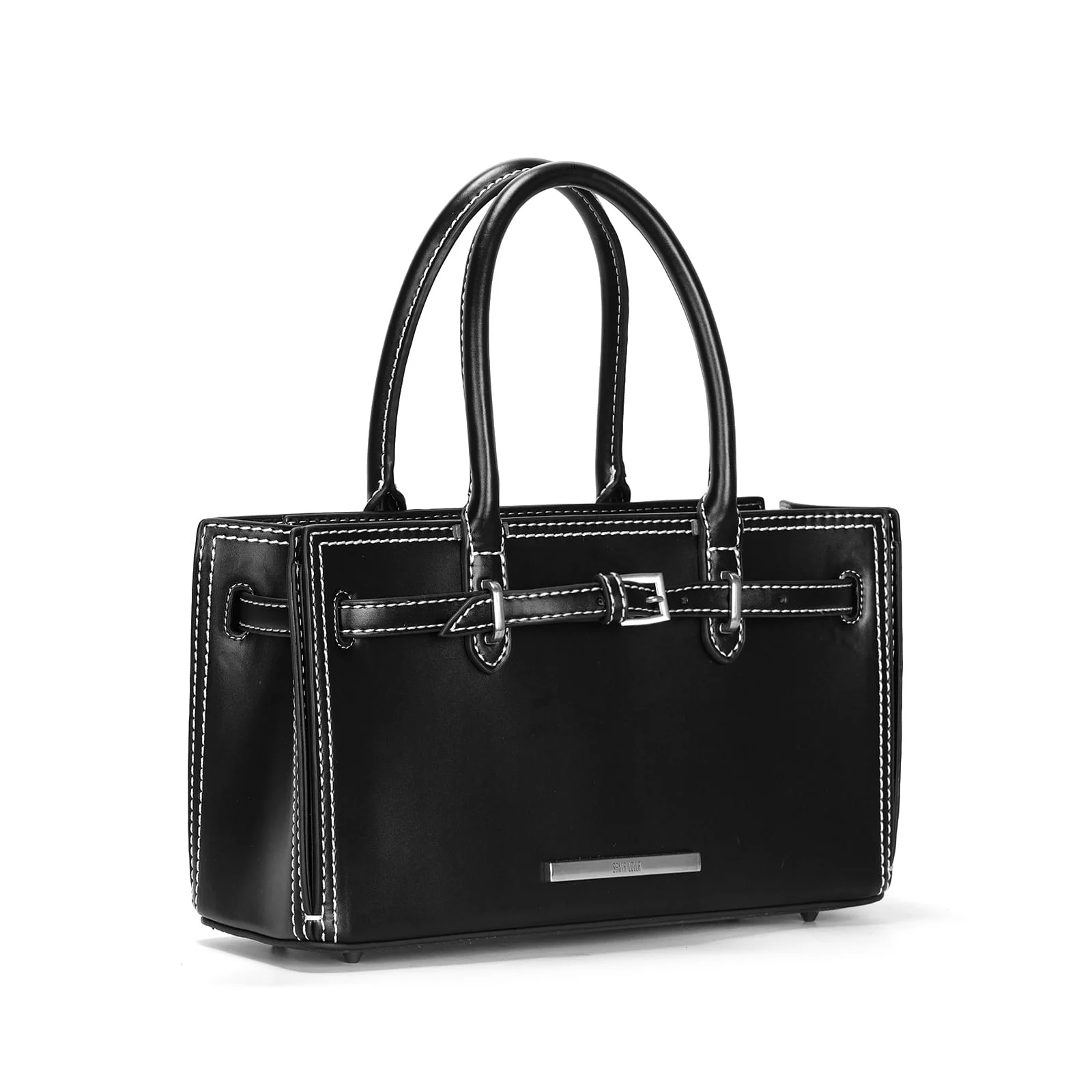 Bolsa Preta Estruturada Floater Alça De Ombro - vista 2 de 3