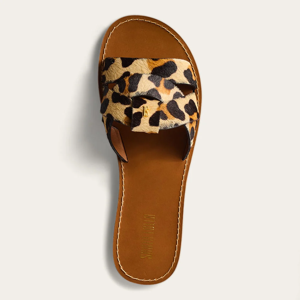 Rasteira Flat Tiras Entrelaçadas Animal Print Onça - vista 2 de 3