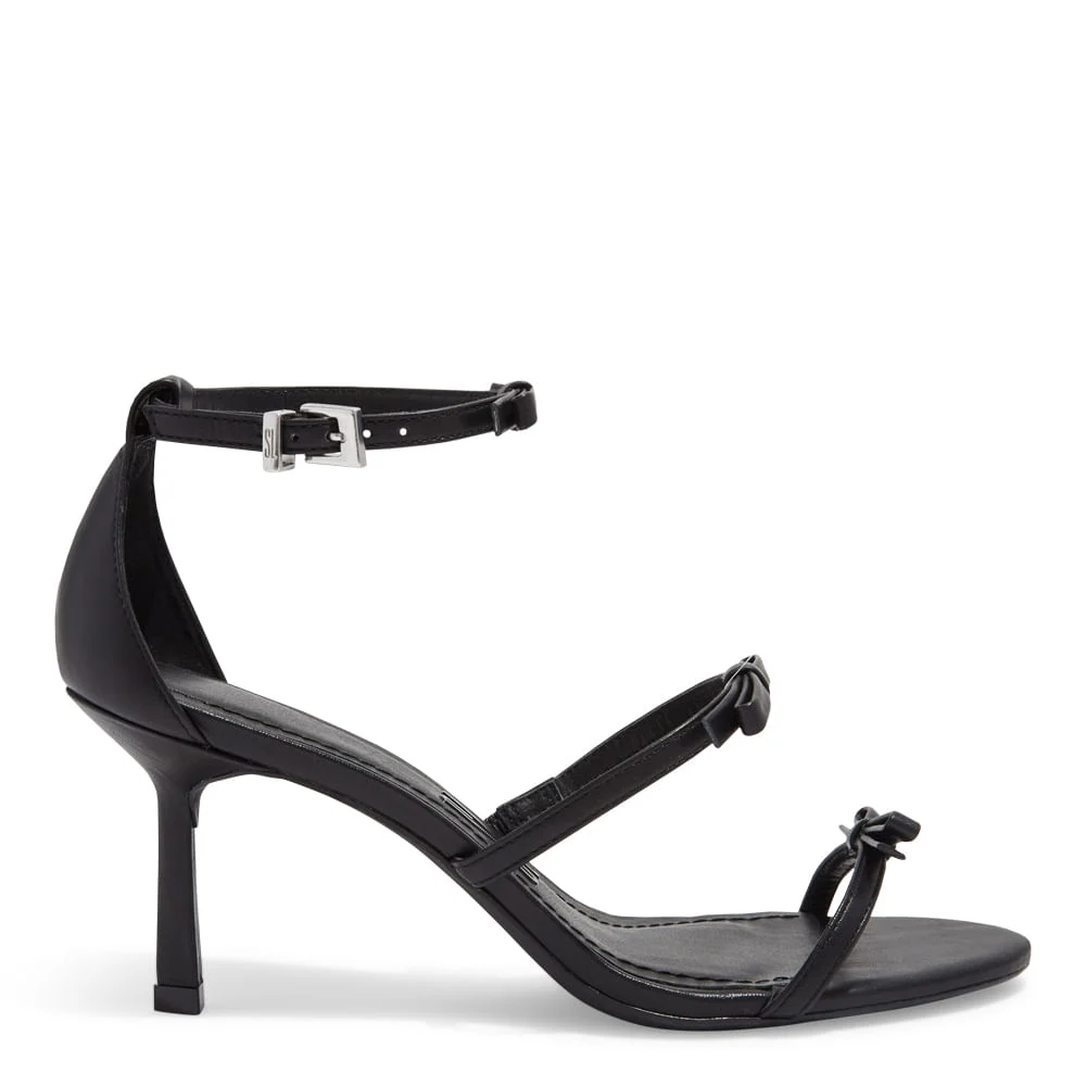 Sandália Couro Soft Salto Fino Preto - vista 1 de 3