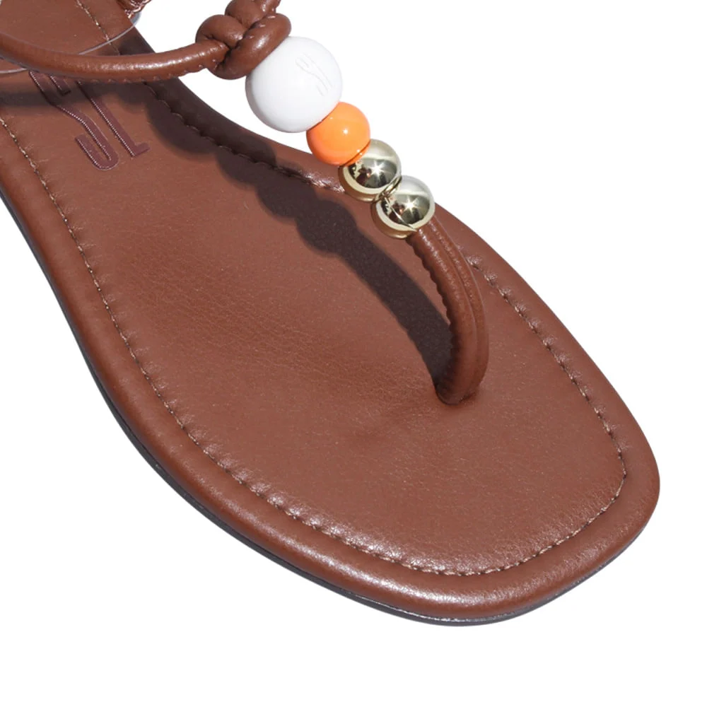 Rasteira Bico Quadrado Napa Soft Marrom - vista 5 de 5