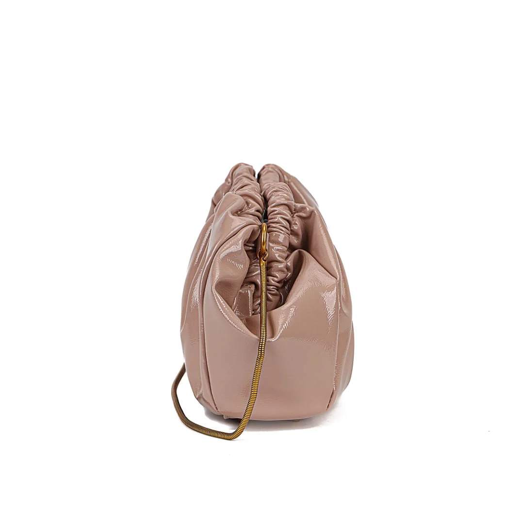Bolsa Rosê Verniz Glossy Alça De Ombro Metalizada - vista 6 de 8
