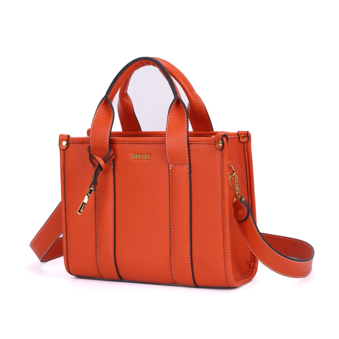 Bolsa Tote Estruturada Floater Laranja Caju - vista 3 de 7