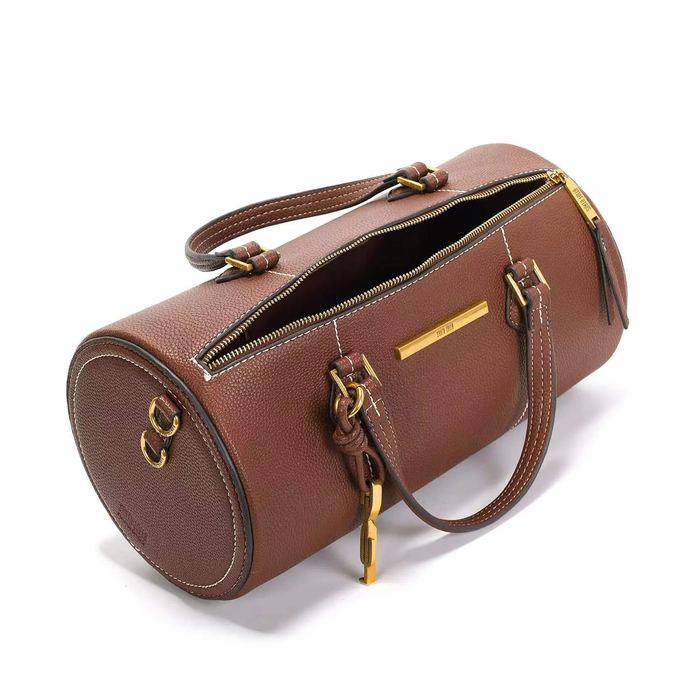 Bolsa Cilindro Floater Marrom Safari Pesponto - vista 3 de 3