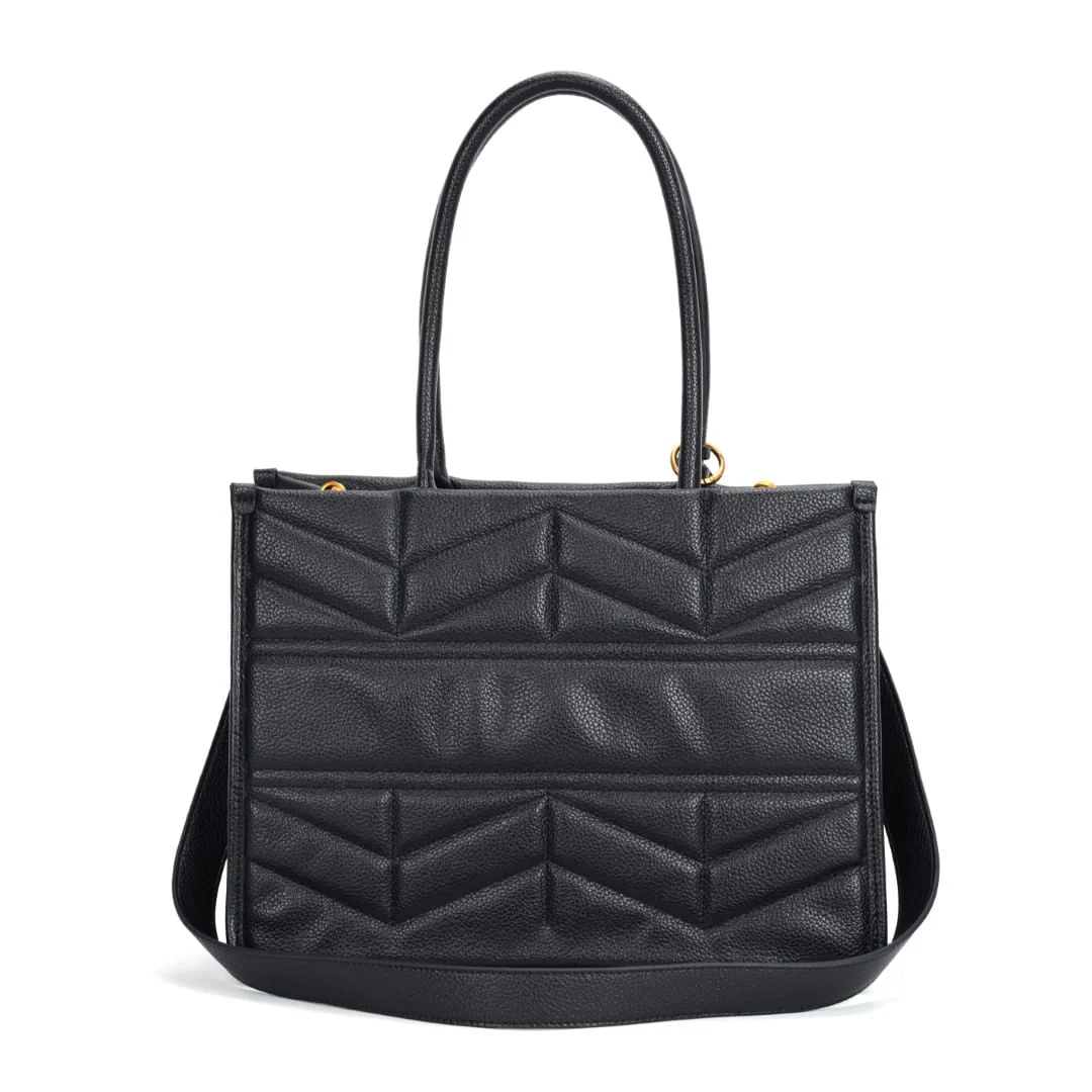 Bolsa Tote Matelassê Floater Preto Alça De Mão - vista 7 de 7