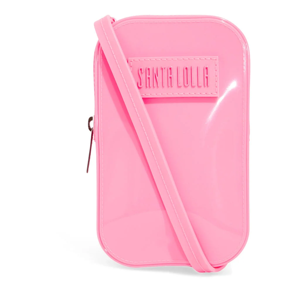 Bolsa Porta Celular Borracha Rosa Chic Jelly Alça Transversal - vista 1 de 3